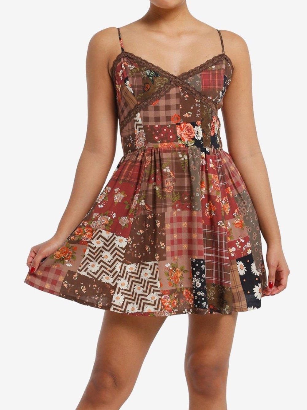 Thorn‎ & Fable Cottage Floral Patchwork Cami Dress Hot Topic